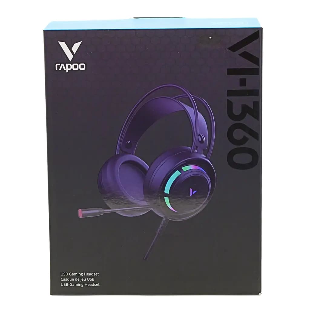 Buy Rapoo VH360 RGB gaming headset with immersive sound, noise isolation, and RGB lighting. Perfect for gamers and streamers.