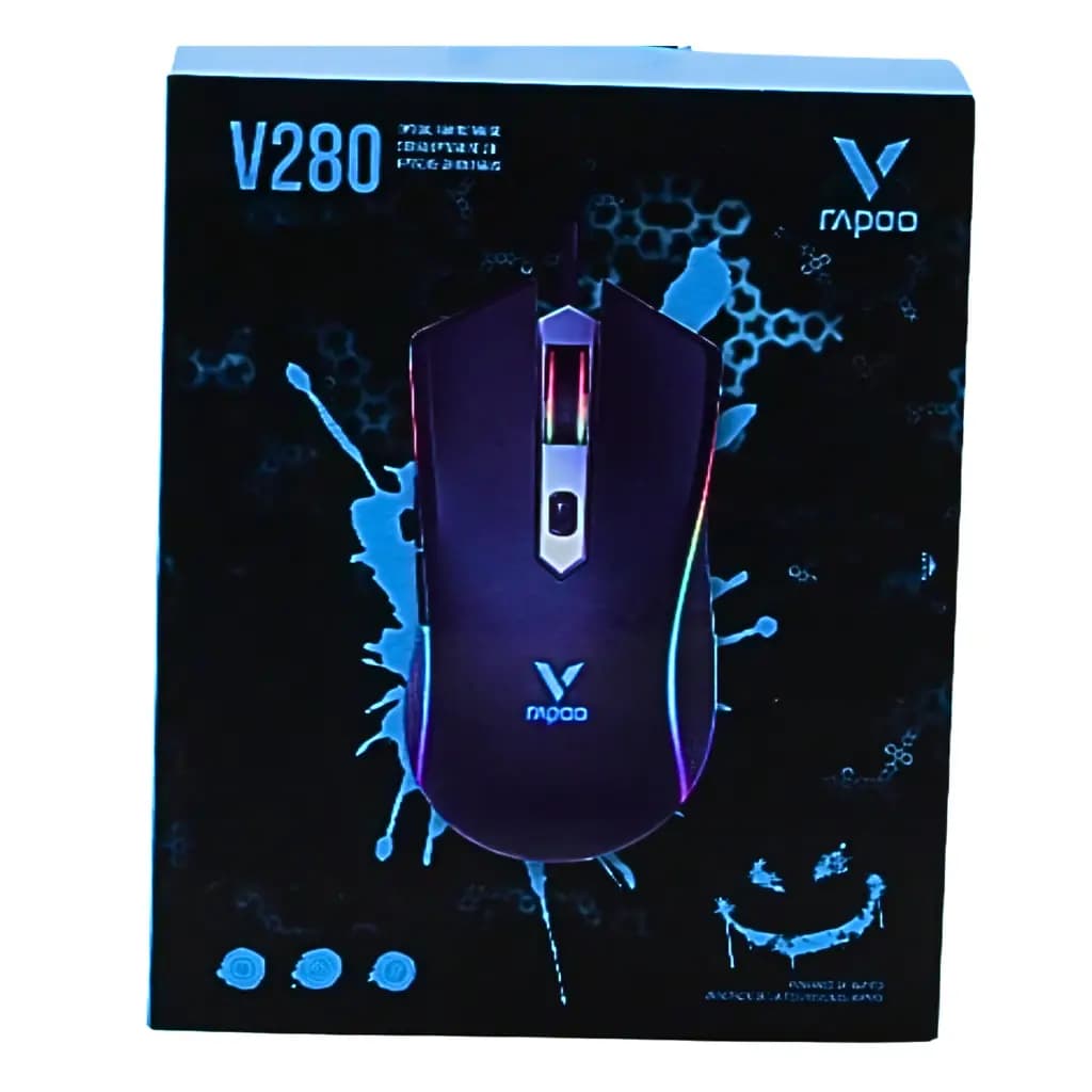 Buy the Rapoo V280 RGB gaming mouse with a 7000 DPI optical sensor, RGB lighting, modern design, and precise gaming performance