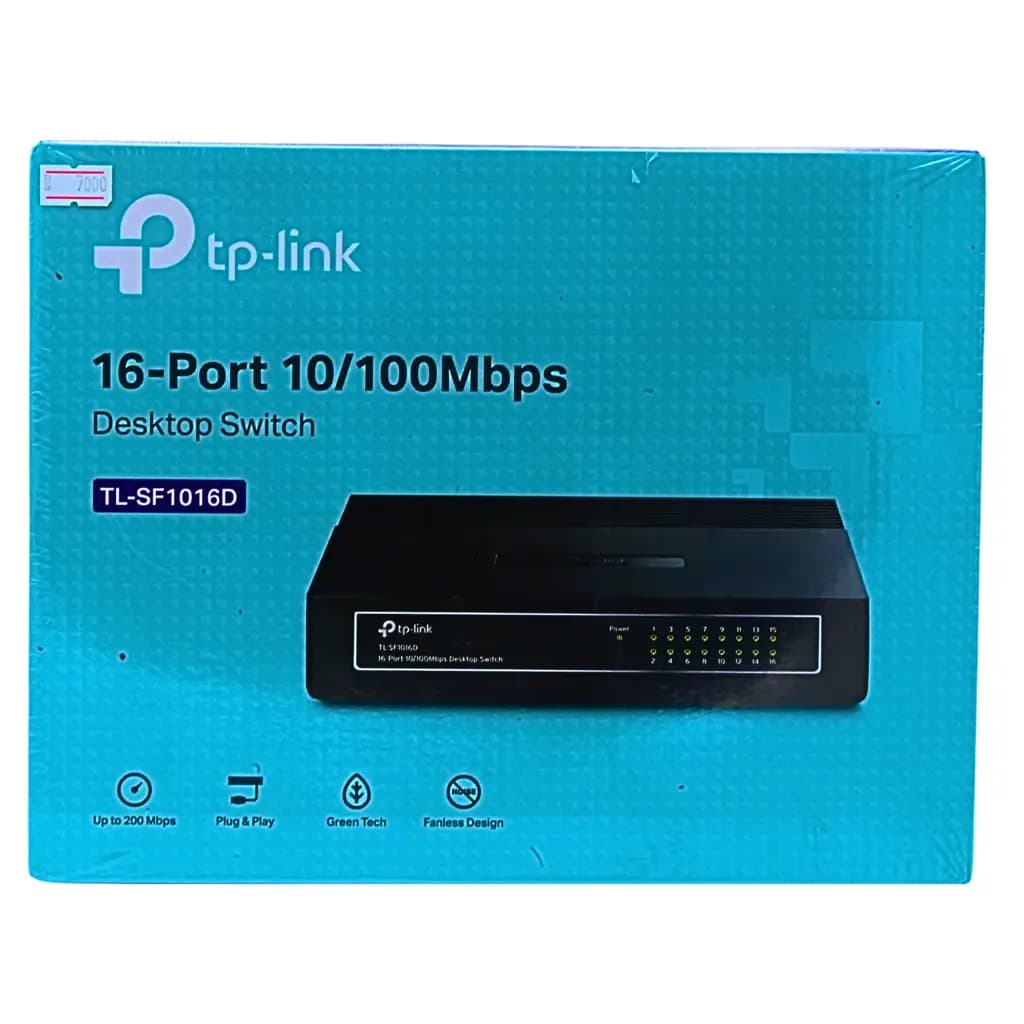 TP-Link 16-Port Ethernet Switch with plug-and-play setup and reliable network expansion. The TP-Link switch offers fast, reliable service.
