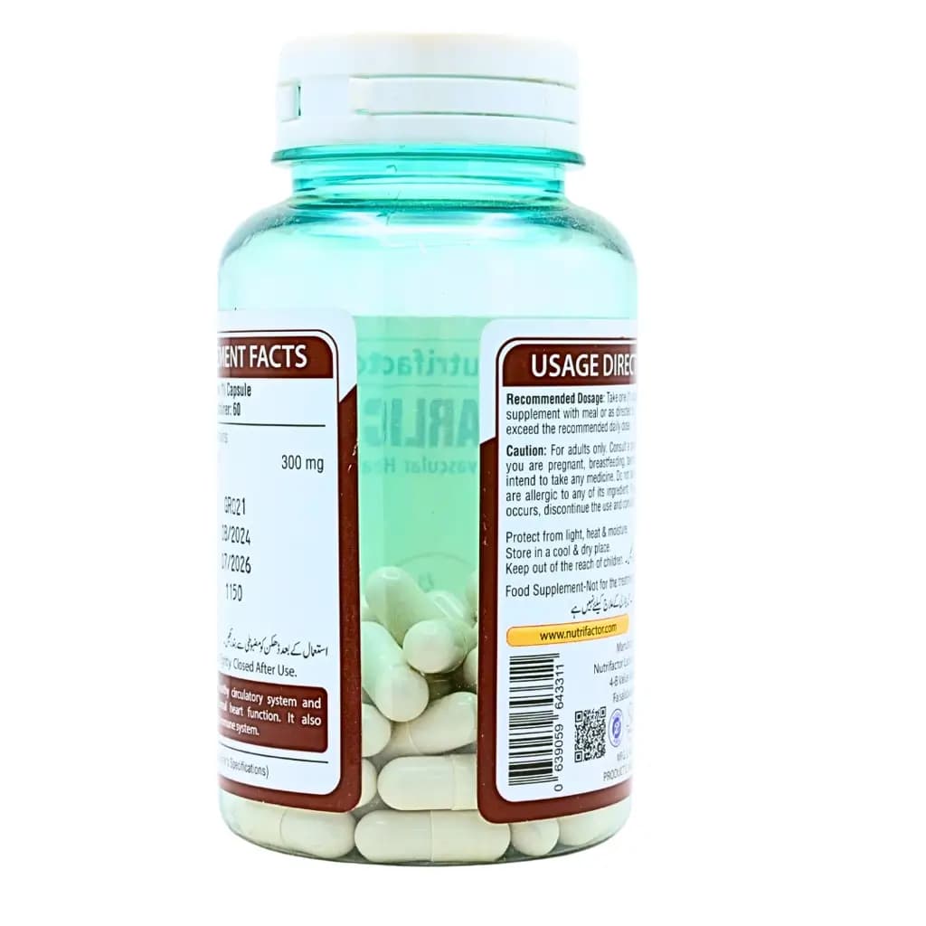 Garlic Capsules support healthy heart function, improve blood circulation & maintain a healthy immune system