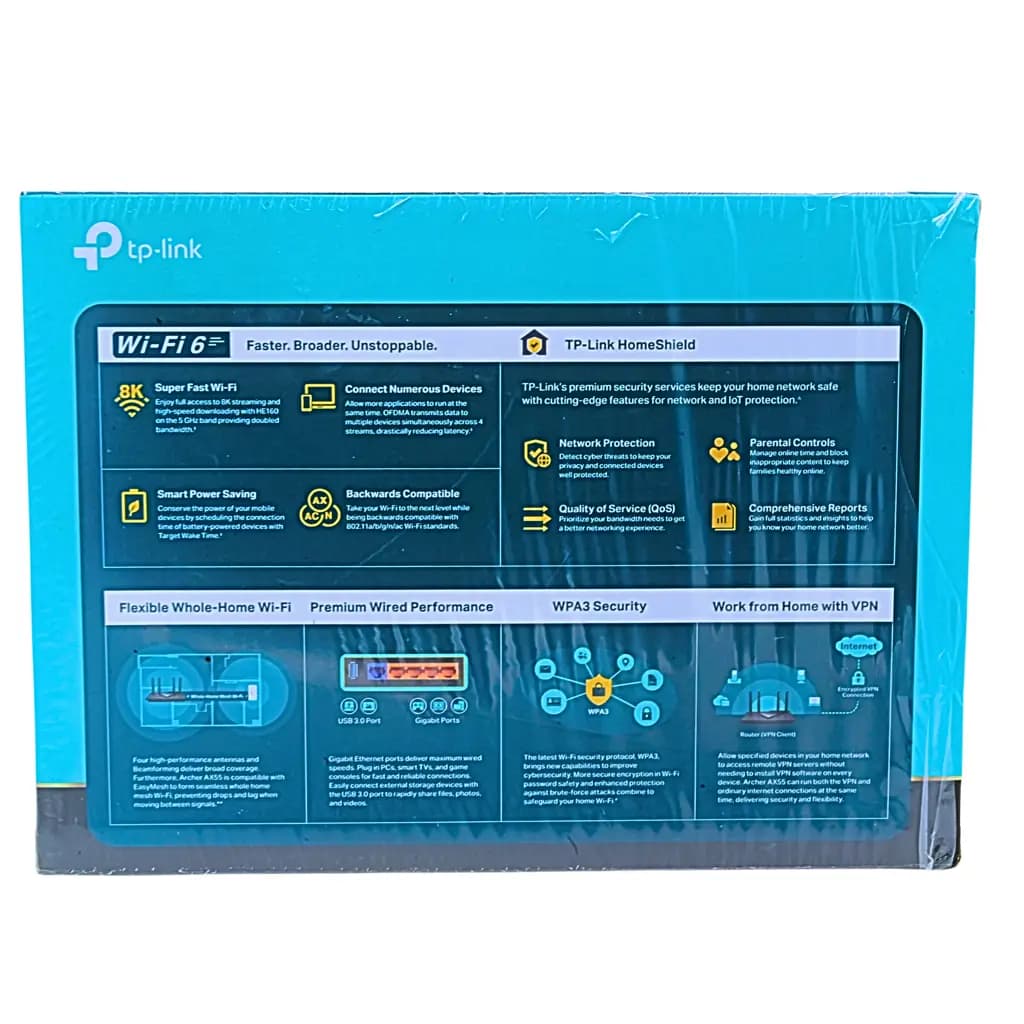 TP-Link AX3000 Dual Band Gigabit Wi-Fi 6 Router Archer AX55 - View 2