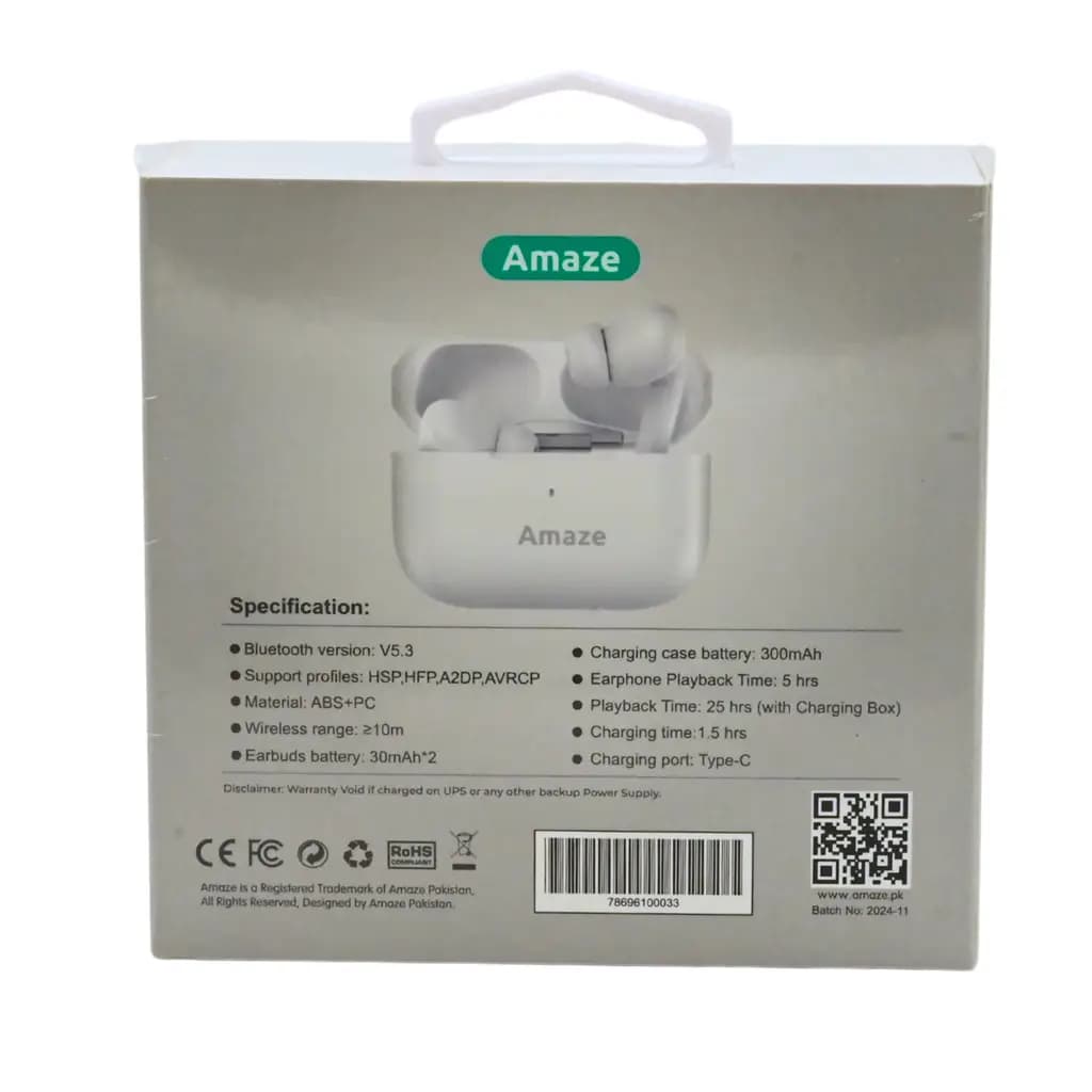 Shop Amaze A600 earbuds with Bluetooth 5.3, deep bass, and 25-hours of battery.