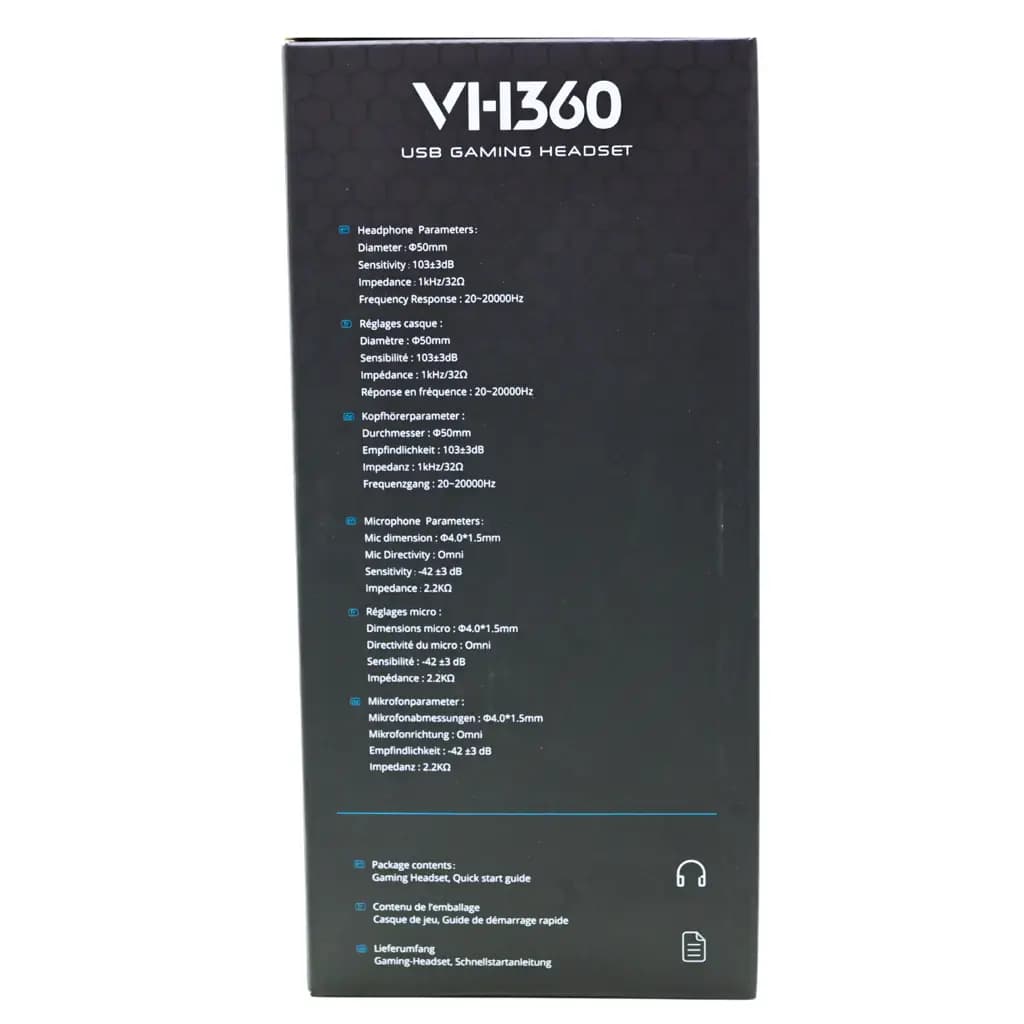 Buy Rapoo VH360 RGB gaming headset with immersive sound, noise isolation, and RGB lighting. Perfect for gamers and streamers.