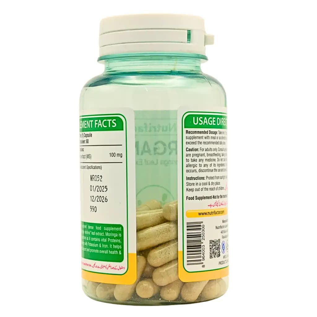 Morganica Capsules by Nutrifactor with Moringa Oleifera extract for natural health.