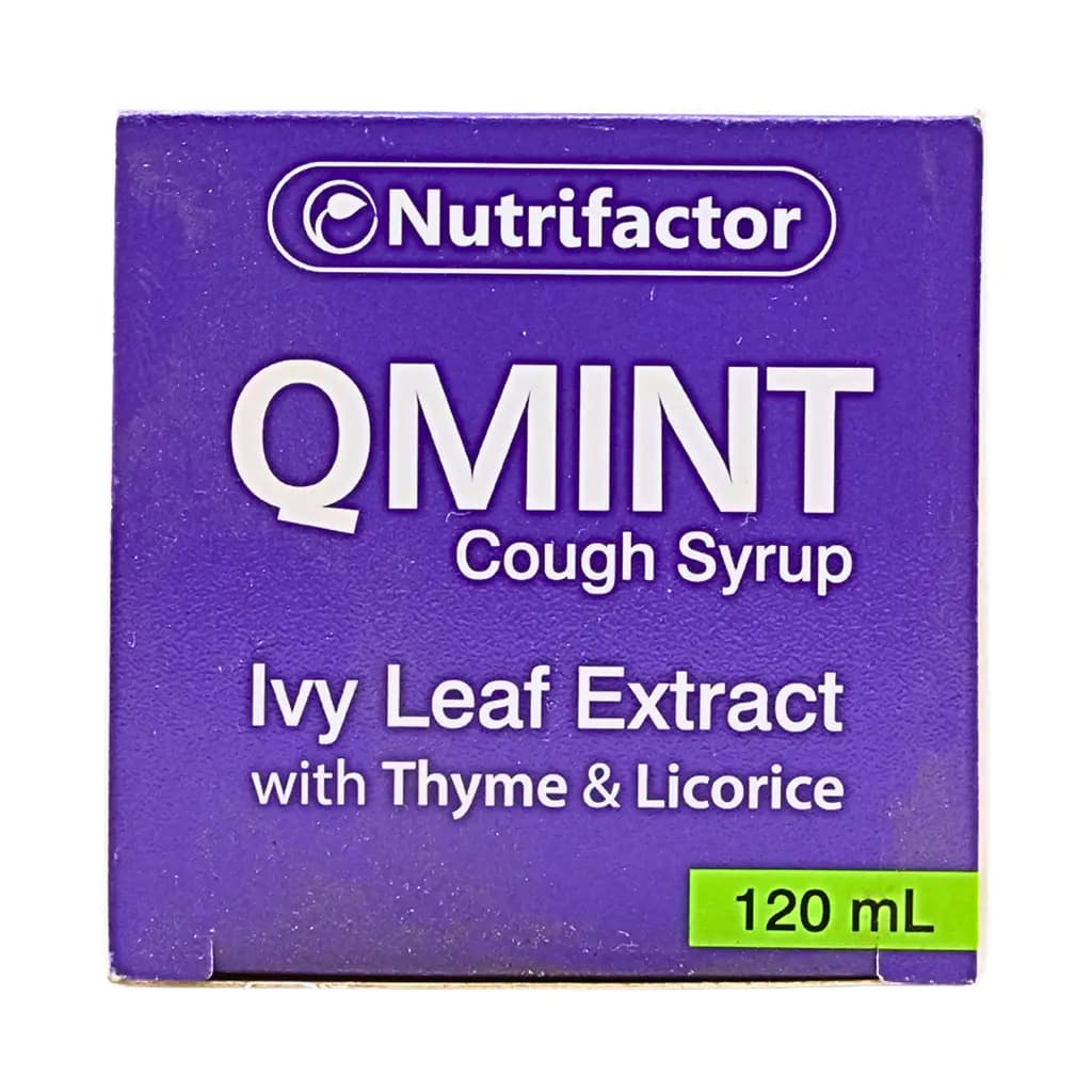 Qmint Cough Syrup provides rapid relief from coughs, sore throats, & congestion with its herbal ingredients.