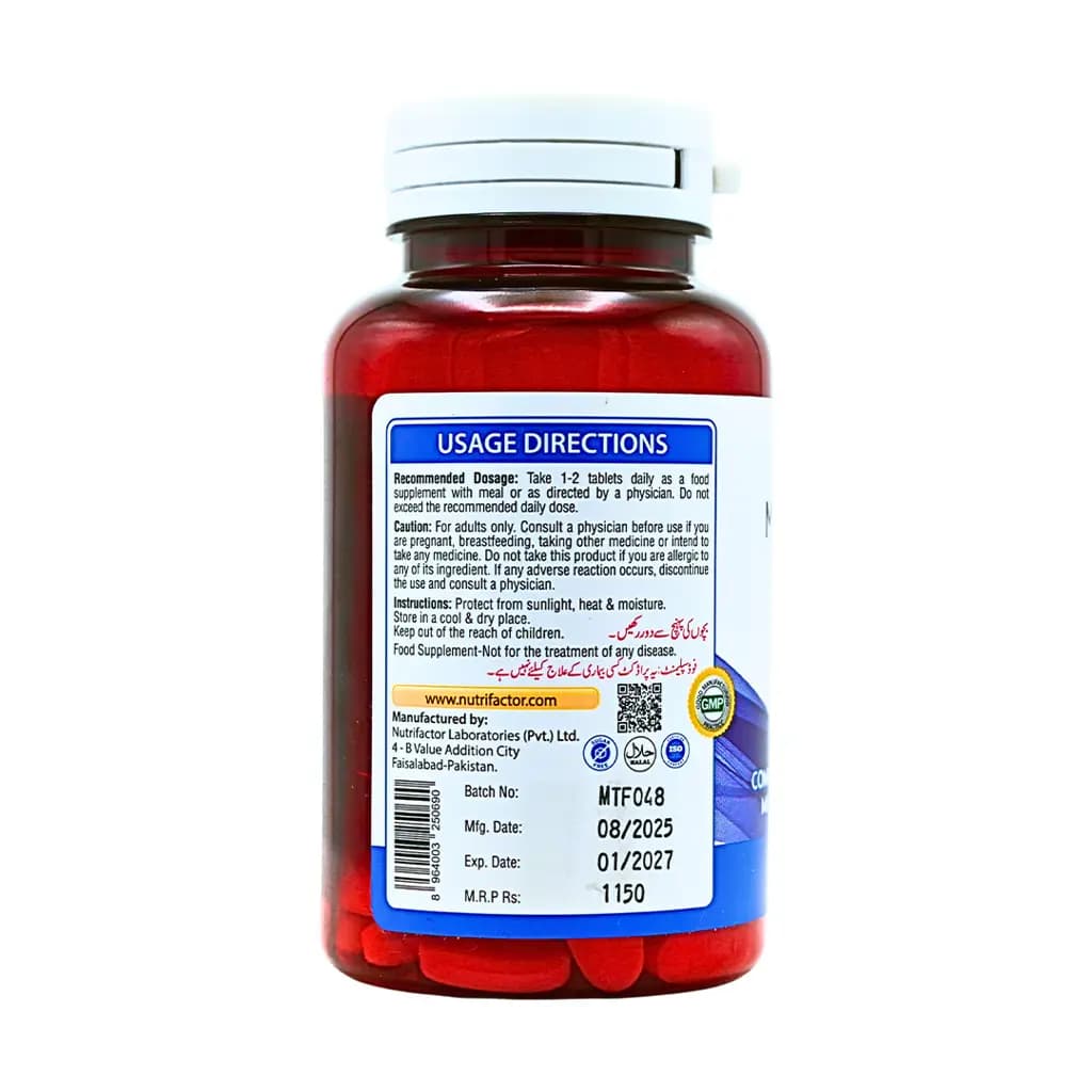Nutrifactor Multifactor 22 Vitamins is a nutritional supplement formulated with vitamins and minerals.