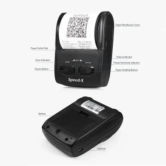 Speed-X BT-500 MINI Thermal Receipt Printer USB - View 2