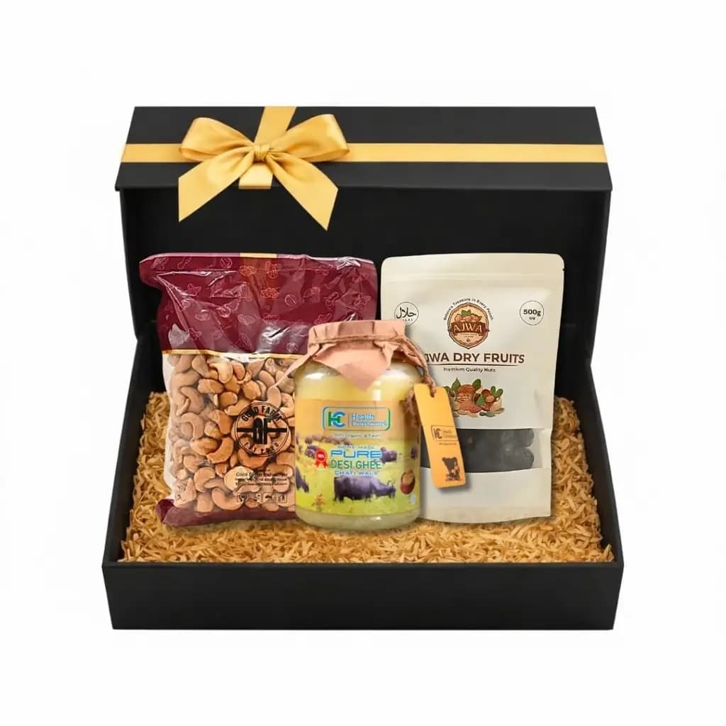 Premium Ajwa, Cashew &amp; Desi Ghee Ramzan Gift Box4