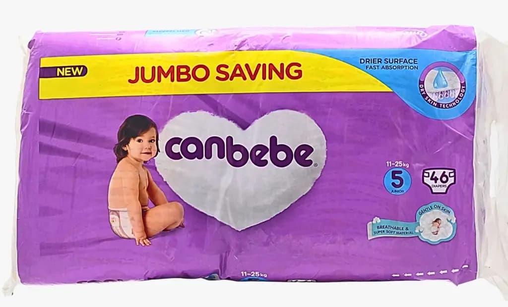 Canbebe Baby Diapers Size 5 Jumbo Saving Pack