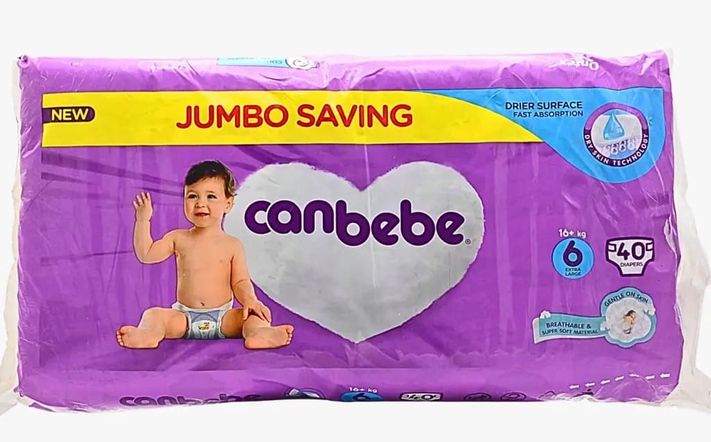 Canbebe Baby Diapers Size 6 Extra Large Jumbo Pack