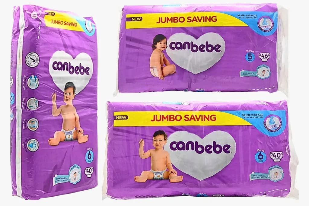 Canbebe Baby Diapers Size 6 Extra Large Jumbo Pack