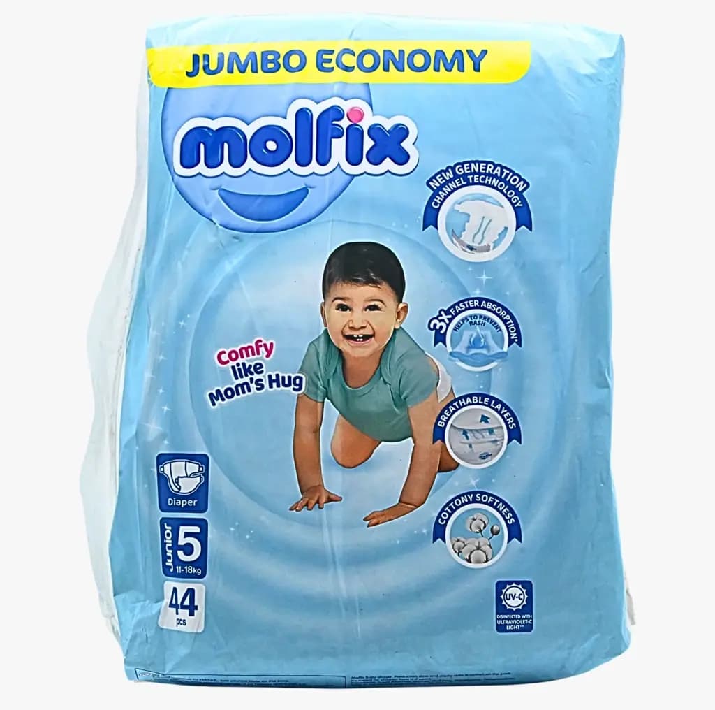 Molfix Baby Diapers Size 5 Junior Jumbo Economy Pack