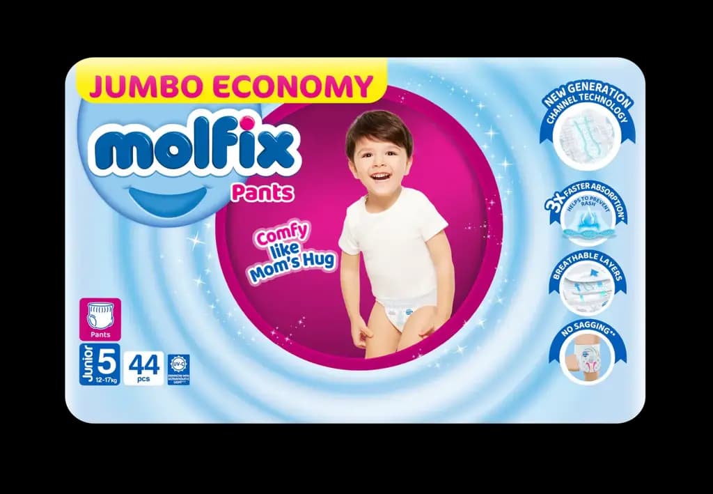Molfix Baby Diapers Size 5 Junior Jumbo Economy Pack