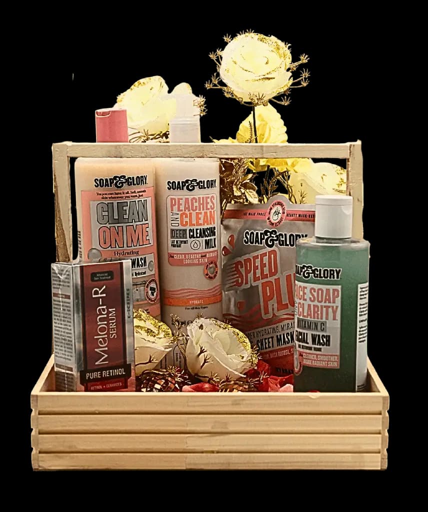 Luxury Beauty &amp; Fashion Eid Gift Bundle – Soap &amp; Glory Skincare Set with Free 3-Piece Lawn Suit