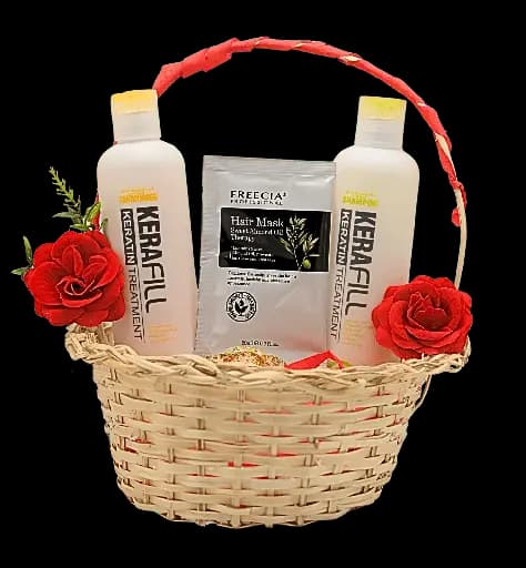Keratin Hair Care Essentials Bundle – Kerafill Shampoo, Conditioner &amp; Almond Oil Hair Mask
