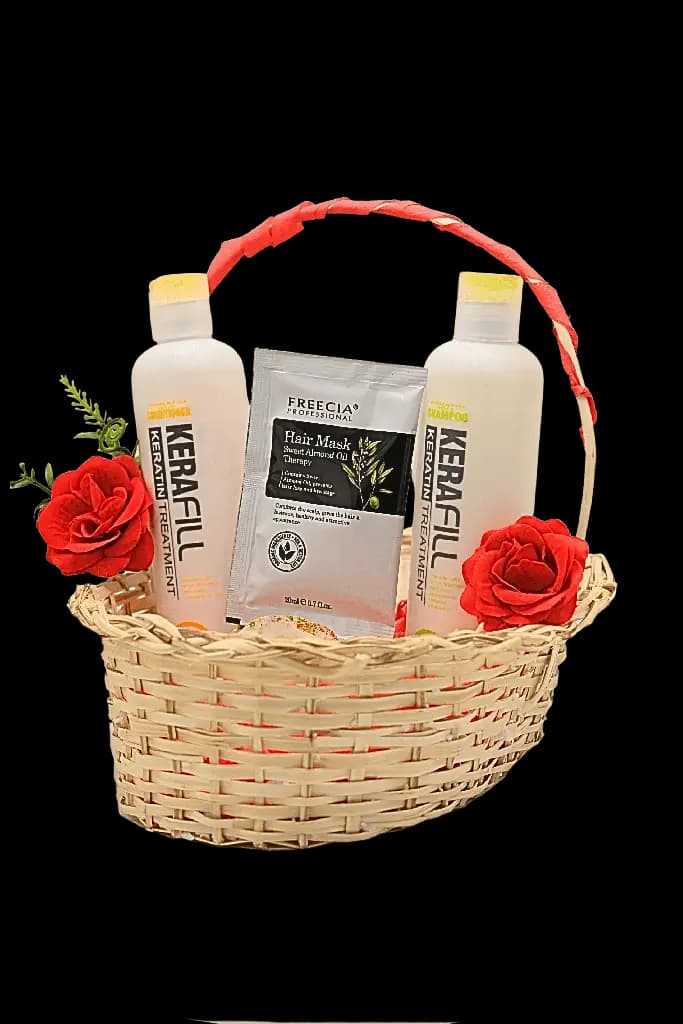 Keratin Hair Care Essentials Bundle – Kerafill Shampoo, Conditioner &amp; Almond Oil Hair Mask