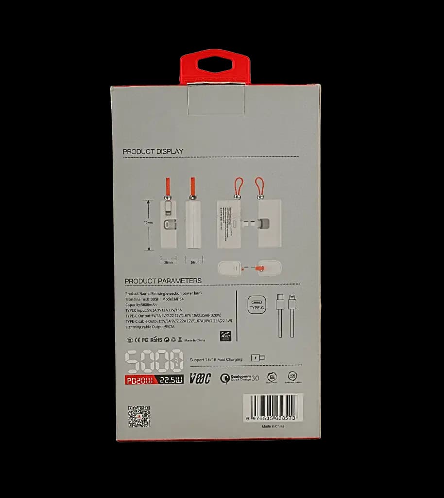 BIBOSHI MP54 5000mAh PD 20W Mini Fast Charging Power Bank