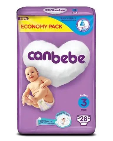 Canbebe Size 3 Diapers Economy Pack (28 Pcs)
