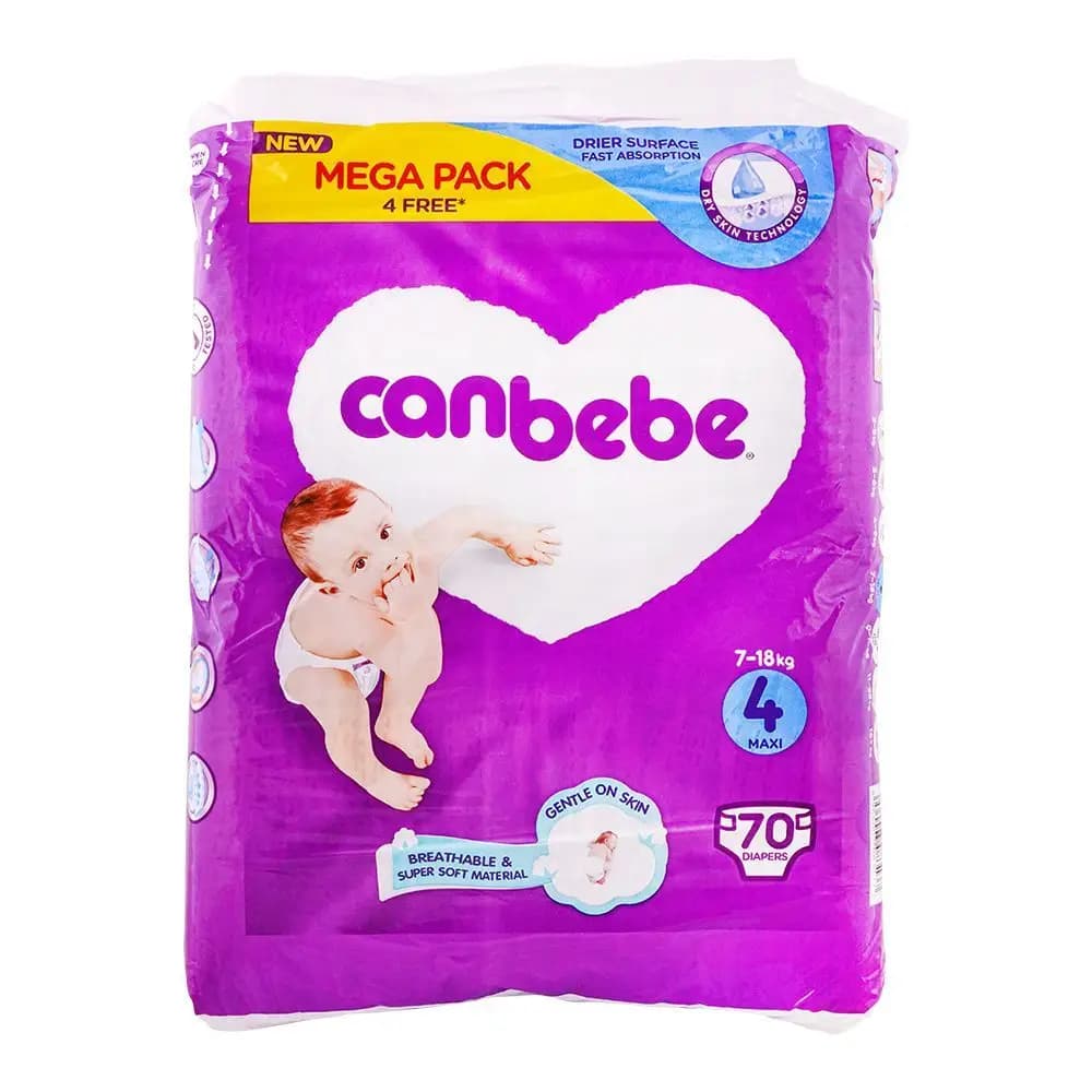 Canbebe Maxi Size 4 Diapers Online (Mega pack – 70 Pcs)
