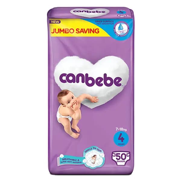 Canbebe Maxi Diapers Size 4 Jumbo Pack (50 Pcs)
