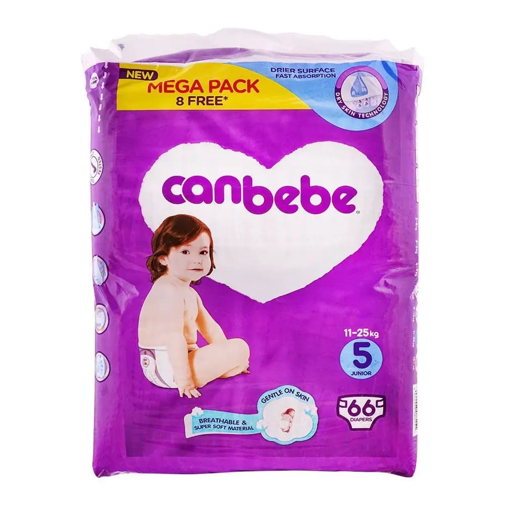Canbebe Junior Size 5 Diapers (Mega Pack — 66 Pcs)
