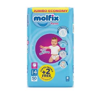 Molfix Size 4 Maxi Diaper Pants (9–14 kg) 50 Pcs
