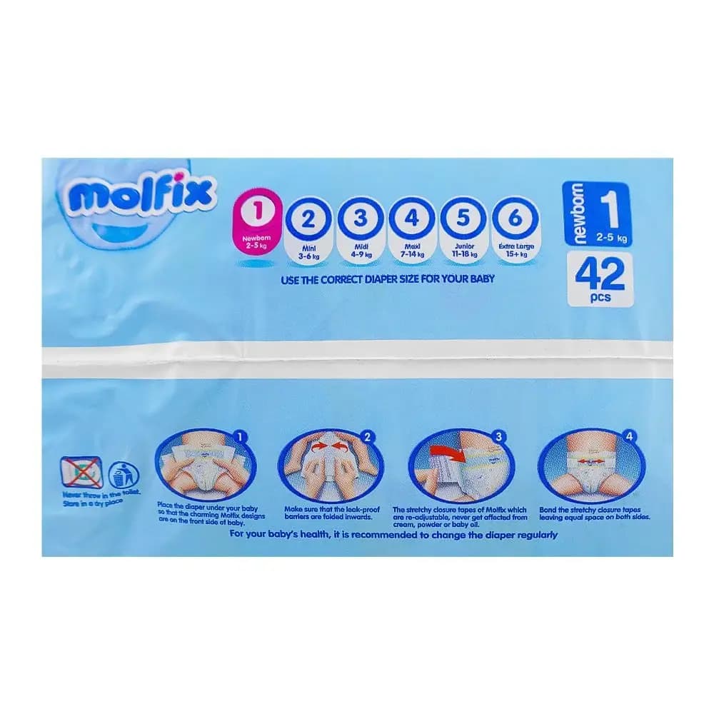 Molfix Size 1 Newborn (2–5 kg) 42 Pcs
