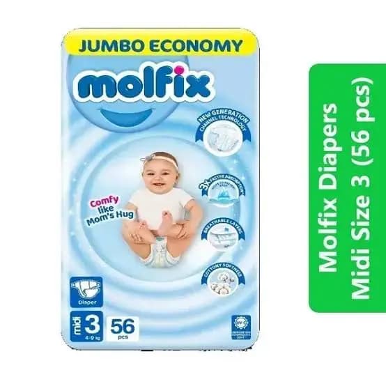 Molfix Size 3 Midi (4–9 kg) 56 Pcs
