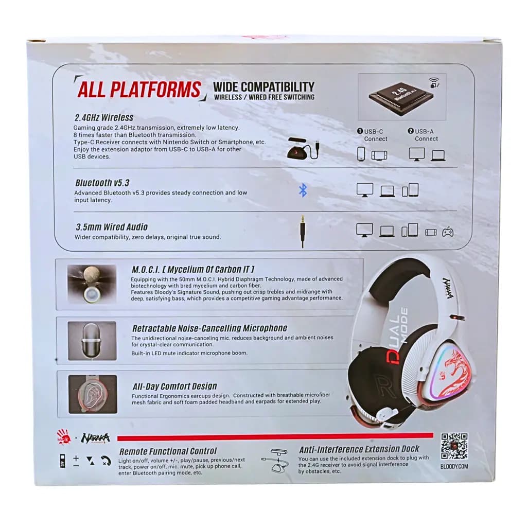 MR720 Naraka RGB Gaming Wireless Headset - View 4