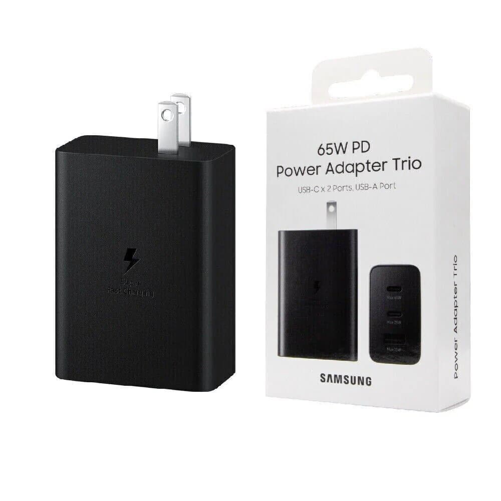 65w Samsung Uk Pin Pd Power Adaptor Trio Usb C X 2ports, Usb-A Port