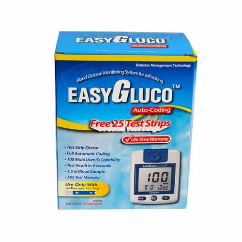 Easy Gluco Auto Coding Blood Glucose Monitor (Complete Kit) (25 Strips)
