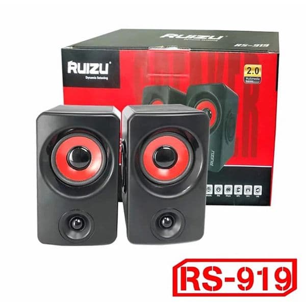 Computer Speaker Ruizu 2.0 919 Genuine Speaker ( Black & Red Color )