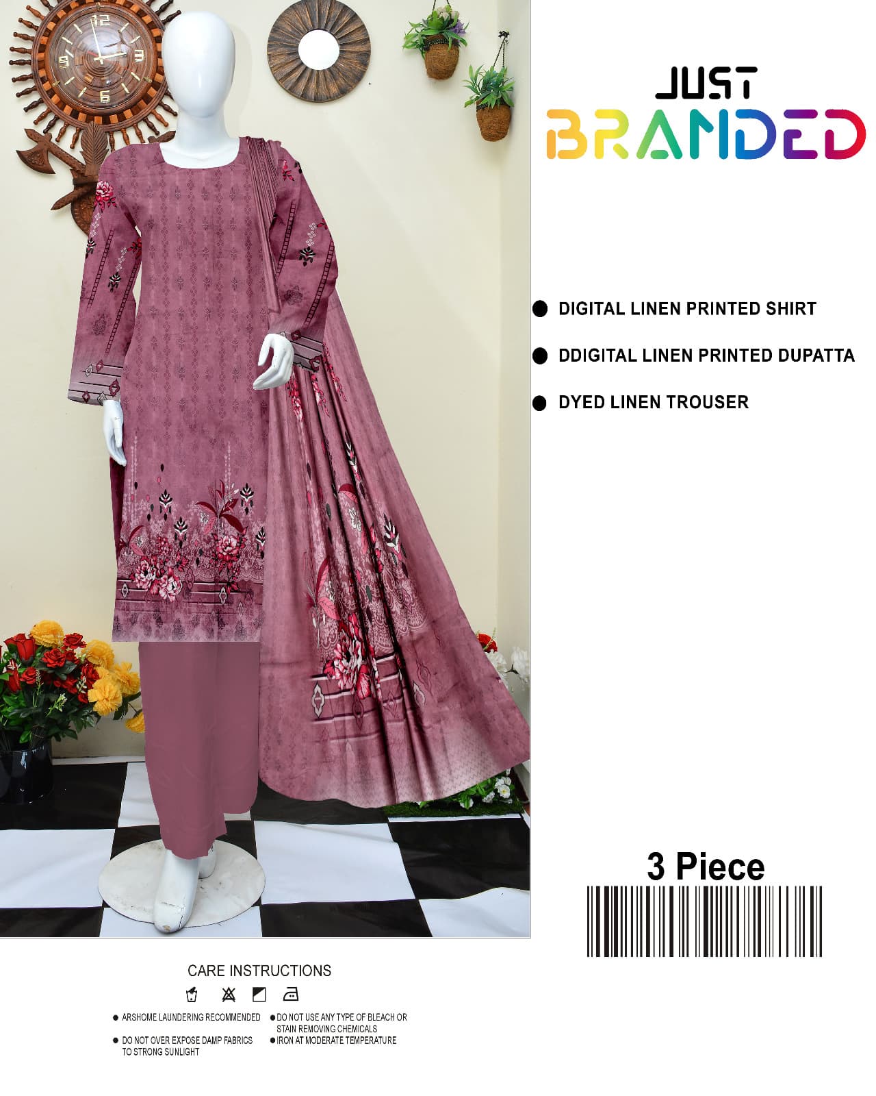 Just Branded Linen Printed Shirts
